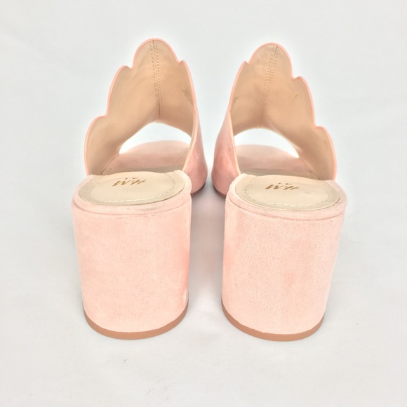 H&M Suede Scalloped Mule Chunky Heel - Picture 3 of 8